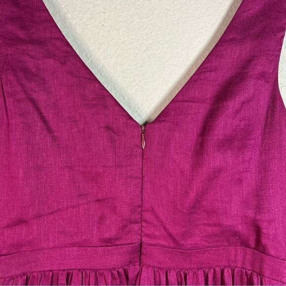 Anthropologie Quillaree Raspberry Silk  Vivacity Dress Women's Size 6 - Picture 8 of 9